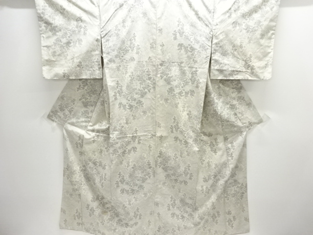 JAPANESE KIMONO / ANTIQUE TREE PATTERN WOVEN TOKAMACHI TSUMUGI KIMONO